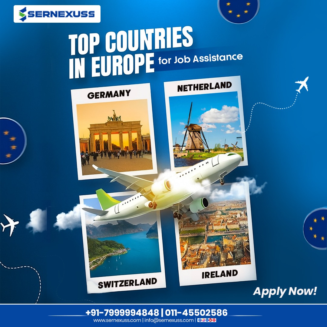sernexuss's tweet image. 💼 Work. Live. Grow. 🌍 Europe is calling – Germany, Netherlands, Switzerland &amp;amp; Ireland await! 🚀

Apply now &amp;amp; start your European journey today!
📞+91-7999994848 | 011-45502586
🌐 Visit: sernexuss.com
📧 info@sernexuss.com

#WorkInEurope #Sernexuss