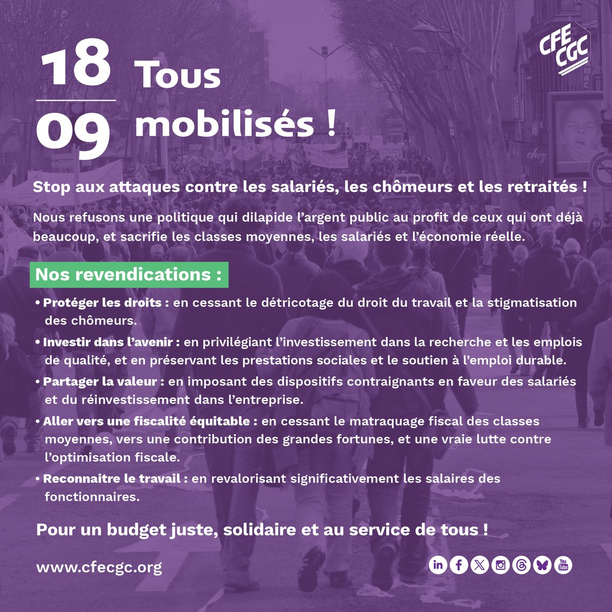📢 18 septembre : tous mobilisés !