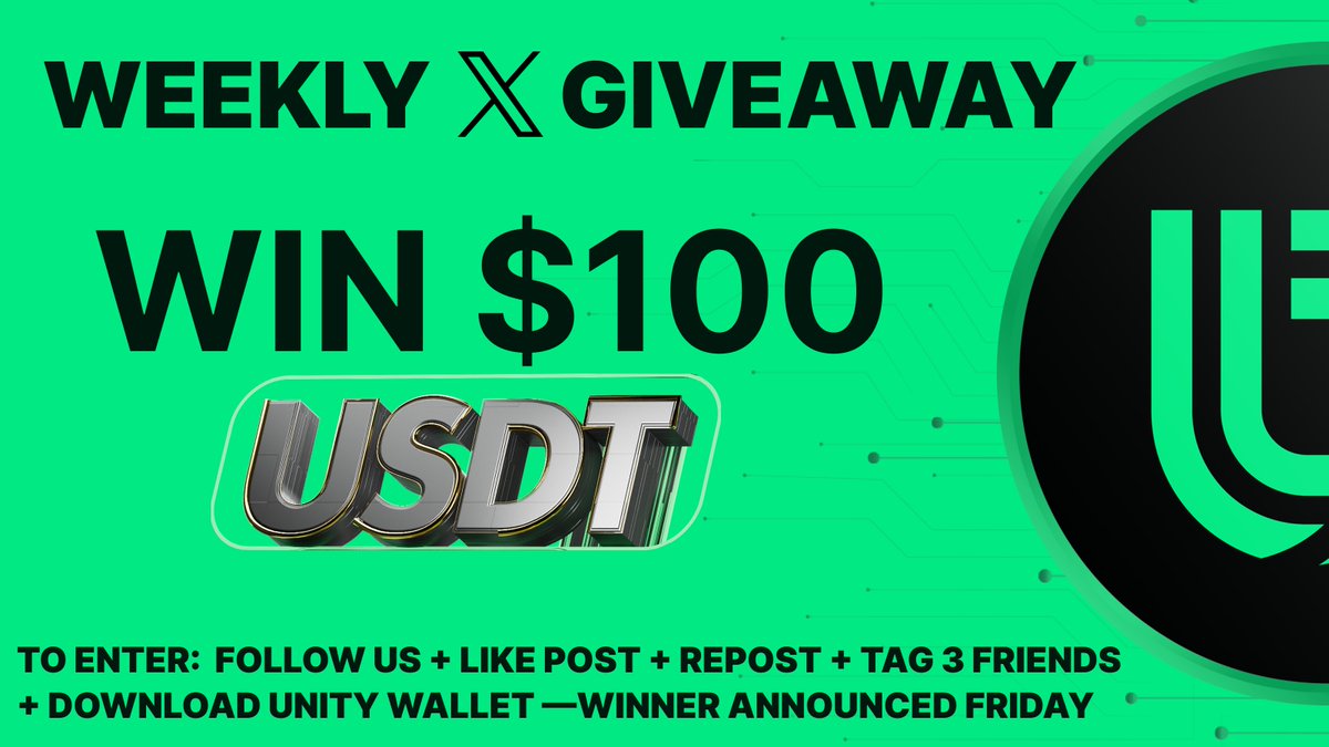 It’s giveaway time! 💰 Win $100 USDT (TRX).

How to enter:
1️⃣ Follow us
2️⃣ Like this post
3️⃣ Repost
4️⃣ Tag 3 friends
5️⃣ Download Unity Wallet

Winner announced Friday!
(Accounts must be 6+ months, 50+ followers)

▶️Keep following for more giveaways.