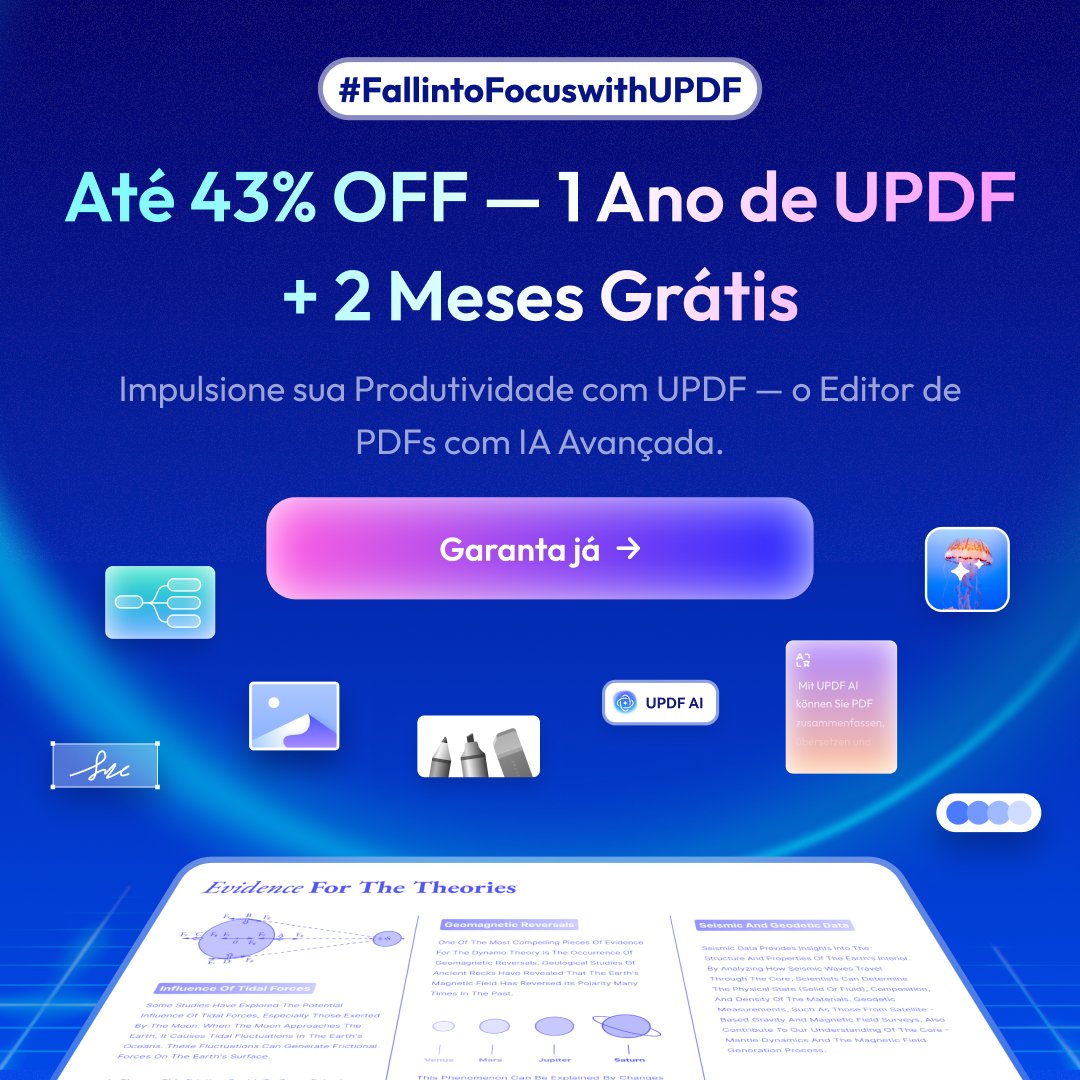 UPDF_Portugues's tweet image. ✨ Edite, anote, converta e organize PDFs com IA avançada — rápido, fácil e sem complicações! ⭐Aproveite ótimas ofertas e tenha todas as ferramentas de PDF que você precisa em um só lugar. #fallintofocuswithupdf #pdf #updf #descontoespecial #desconto #updf2 #pdfeditor #ai