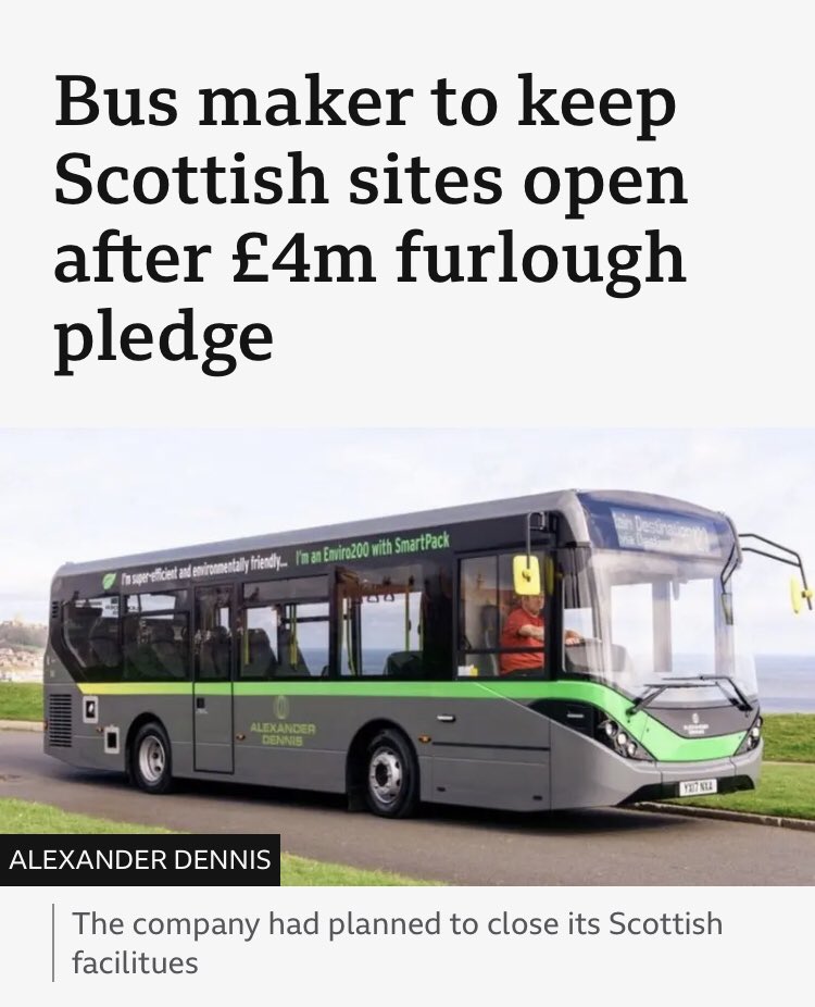 We did it! 

Hundreds of jobs saved ✅ 
EV bus building stays in Scotland ✅ 
Furlough scheme ✅ 

Congratulations to the reps &amp; members!

Furlough must now be used for a just transition U.K. wide - for Lindsey Refinery, steel, the North Sea, autos plants &amp; supply chain.