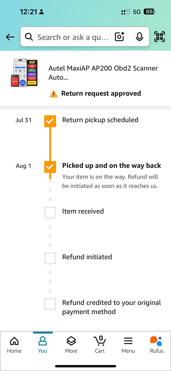 JOHNISELVAN's tweet photo. @amazonIN 1st August returned and now 15th September https://t.co/HfkrSqiHnE