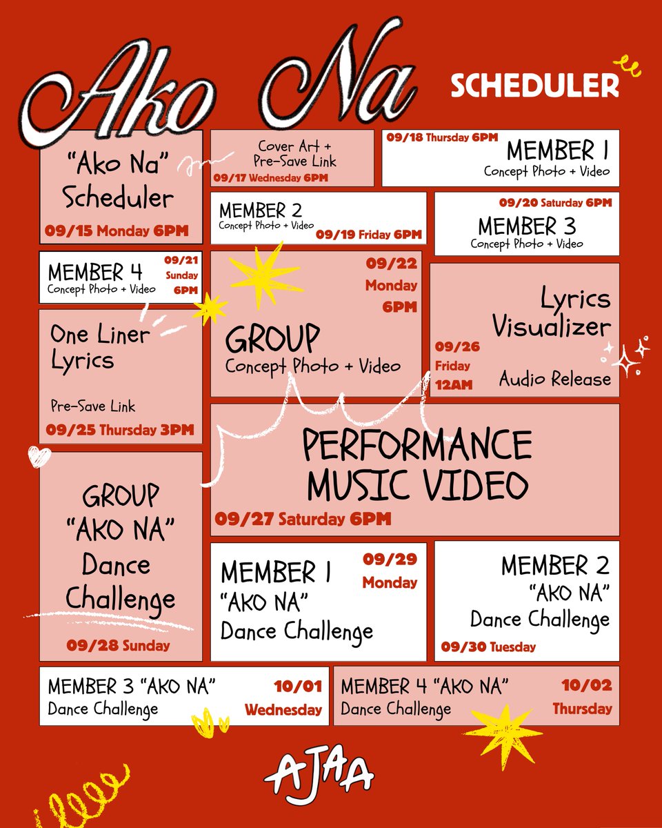 Kami naman ang piliin niyo this September 26! 💌

「AKO NA SCHEDULER」

📅: 09/26/25 

#AJAA #AkoNa #AJAA_Comeback #StarPopPH