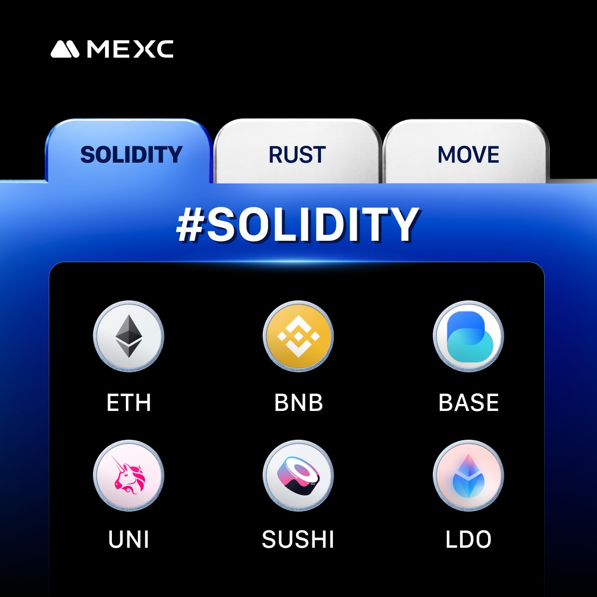 MEXC_Official's tweet image. 👑When programming languages meet crypto — #SOLIDITY.
Smart contracts start here... Still your home base?