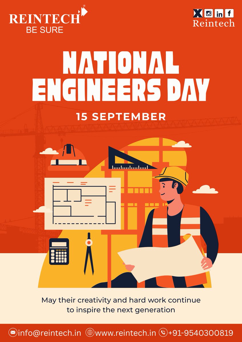 ReintechLtd's tweet image. On this National Engineers Day, we salute the engineers who turn ideas into reality! At Reintech Electronics Pvt. Ltd. 

we believe in the power of engineering to transform lives and industries.

#Reintechbesure #Reintech #Smartledtv #Ledtv #EngineersDay  #NationalEngineersDay