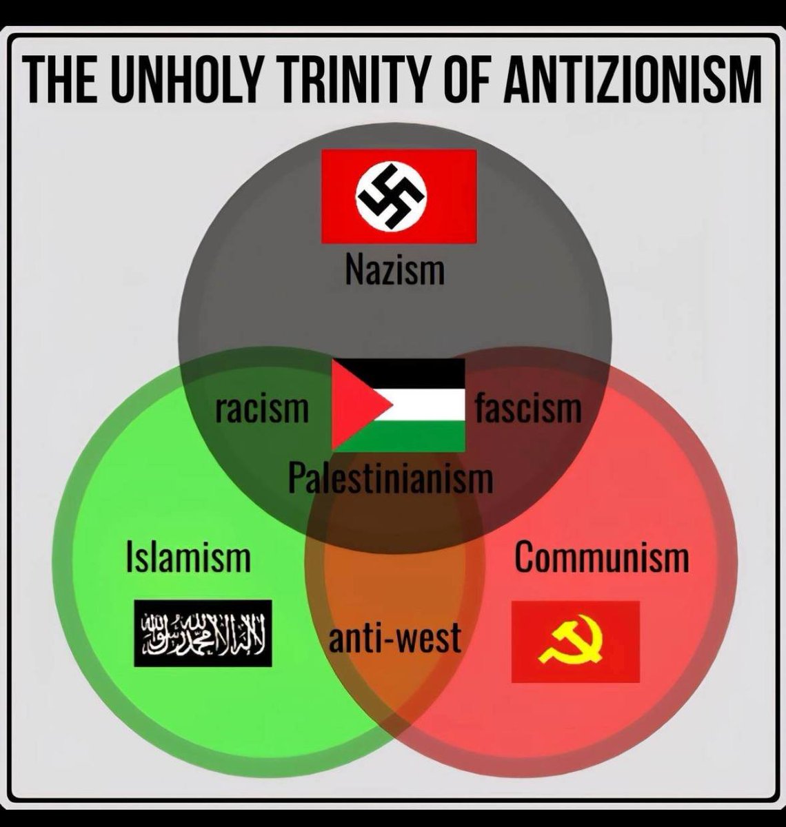 If you're against Israel, you're against the West. These are also your "comrades" in your ideological battle that you've somehow convinced yourself you're on the right side of.