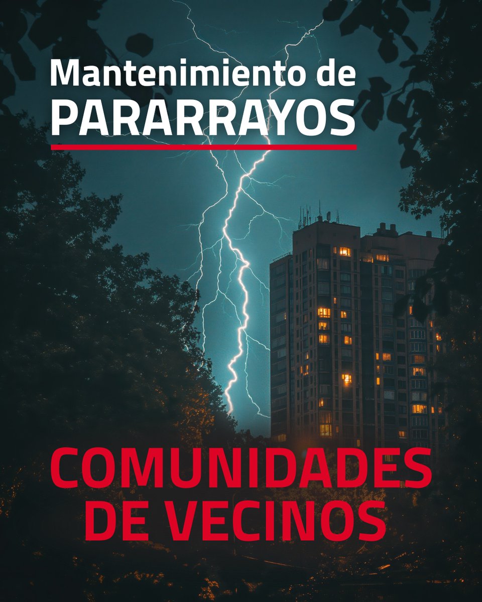 grupolasser's tweet image. ⚡ ¿El #pararrayos de tu #ComunidadDeVecinos cumple con la normativa actual?

✅ Antes de que llegue la tormenta, confía en nuestra División de electricidad y cumple con las revisiones exigidas por El Código Técnico de la Edificación. 

¡Infórmate! ⬇️
grupolasser.com/mantenimiento-…