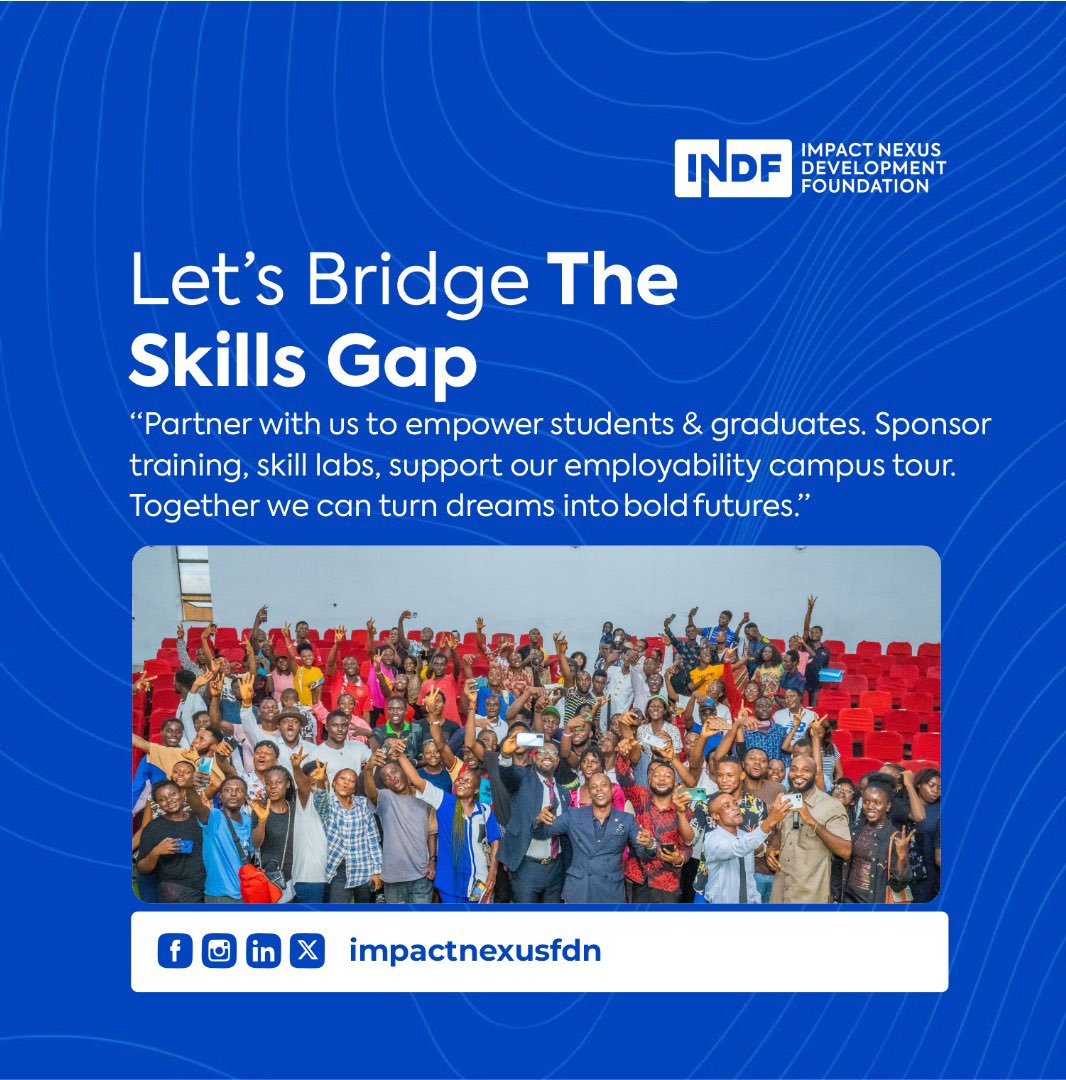 impactnexusfdn's tweet image. The Job Market
Opportunities &amp;amp; Innovation 
The Impact of Digital Skills in this Age
Let’s Bridge The Skills Gap, together.

#impactnexus #INDF #digitalskills