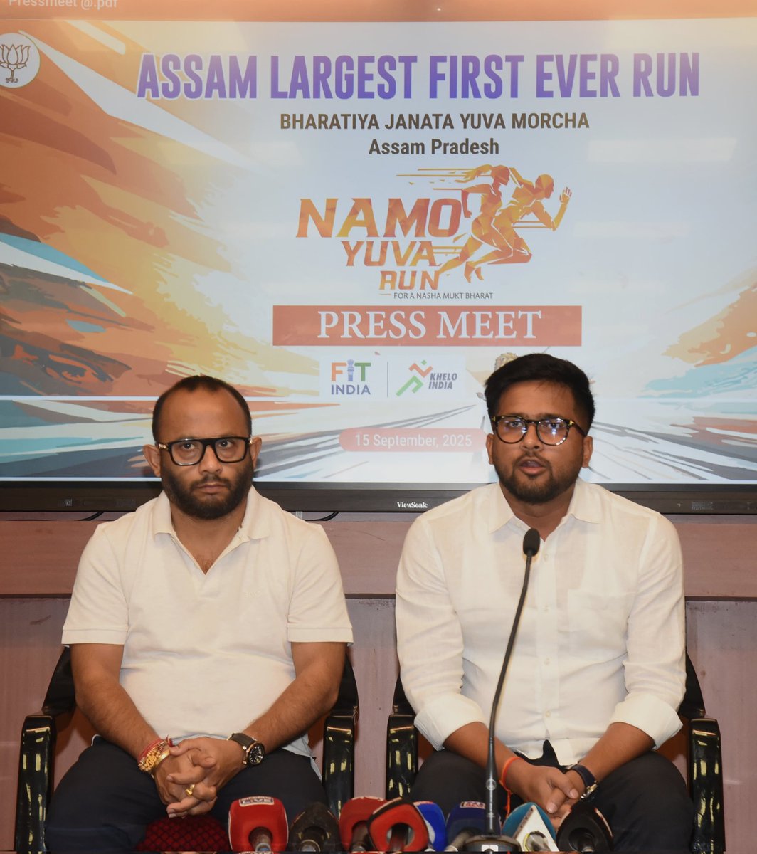 BJYMAssamPrdsh's tweet photo. Under the leadership of #BJYMAssam President @RakeshDasIN,we proudly launch the “#NaMoYuvaRun” — Assam’s largest-ever youth marathon!
Hon’ble MLA & @BJP4Assam
GS Shri @idipluranjan was also present in the event.
A call to unite the youth for a #NashaMuktBharat & a stronger Assam. https://t.co/iEAtbnEUOY