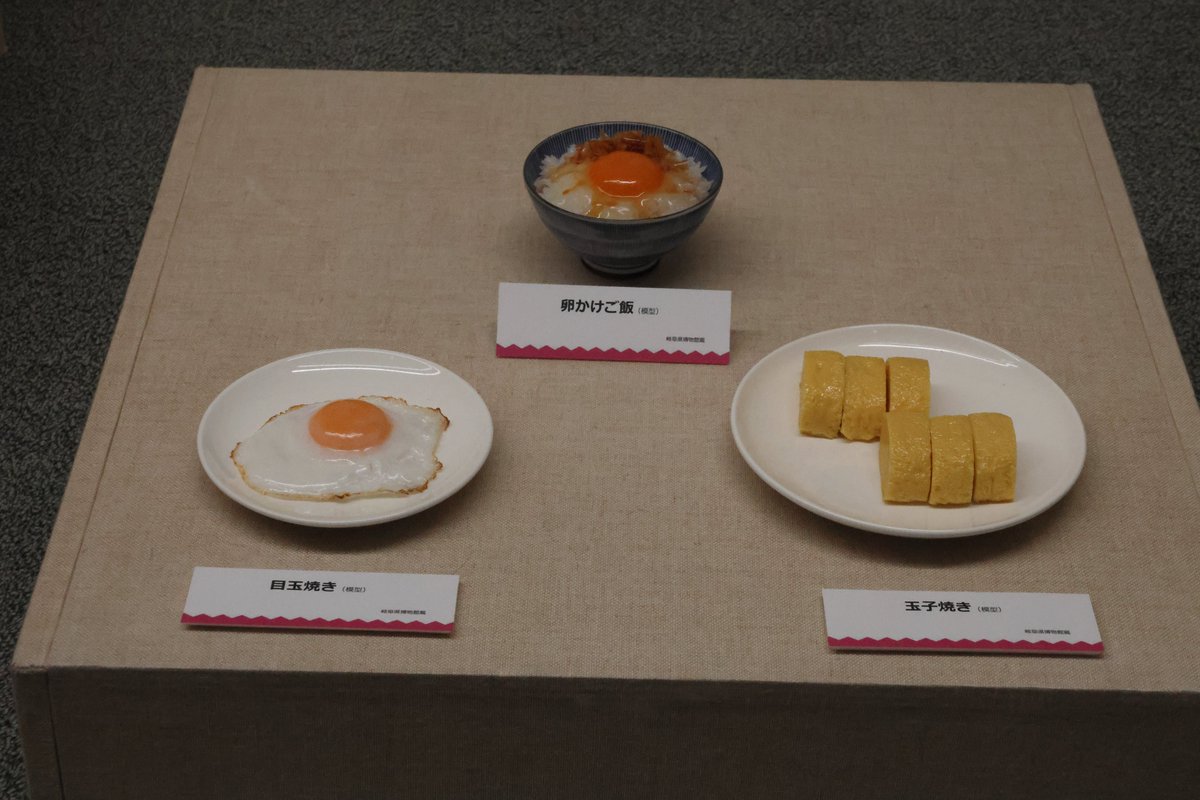 パソコンが替わり、写真のデータ変換もスピードアップ！！
というわけで、
停電から復旧した岐阜県博物館の特別企画展「鳥の卵のひみつ」から
ダチョウの卵（実物）の殻を触ってみる、ダチョウの卵（レプリカ）の重さを体感してみるとあり、最初の展示が「卵料理」
思わず笑ってしまった。いいの？