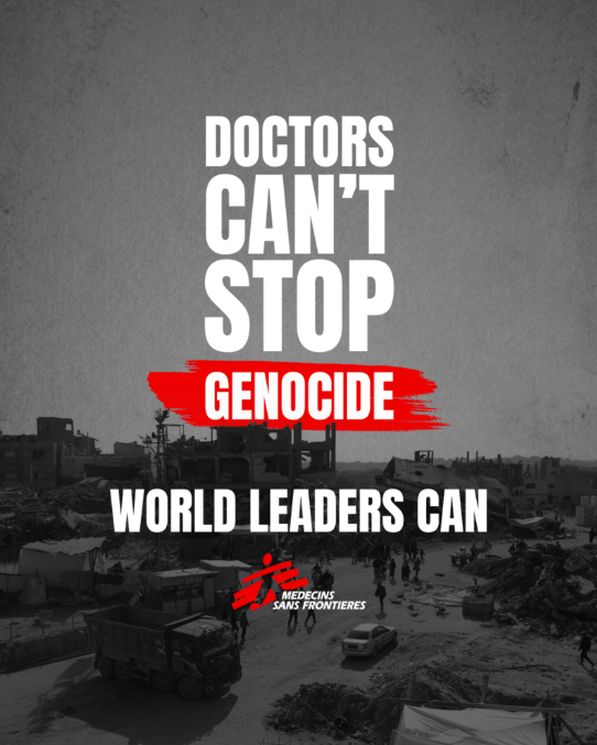 MSF_ireland's tweet photo. 📢 STOP THE GENOCIDE IN GAZA

Israeli forces have systematically destroyed the conditions necessary for life in Gaza. Nowhere is safe.

World leaders must act to end their complicity in this genocide.

Doctors can't stop genocide, world leaders can.

https://t.co/X4iaE2l2dx https://t.co/ThggbZQYVZ