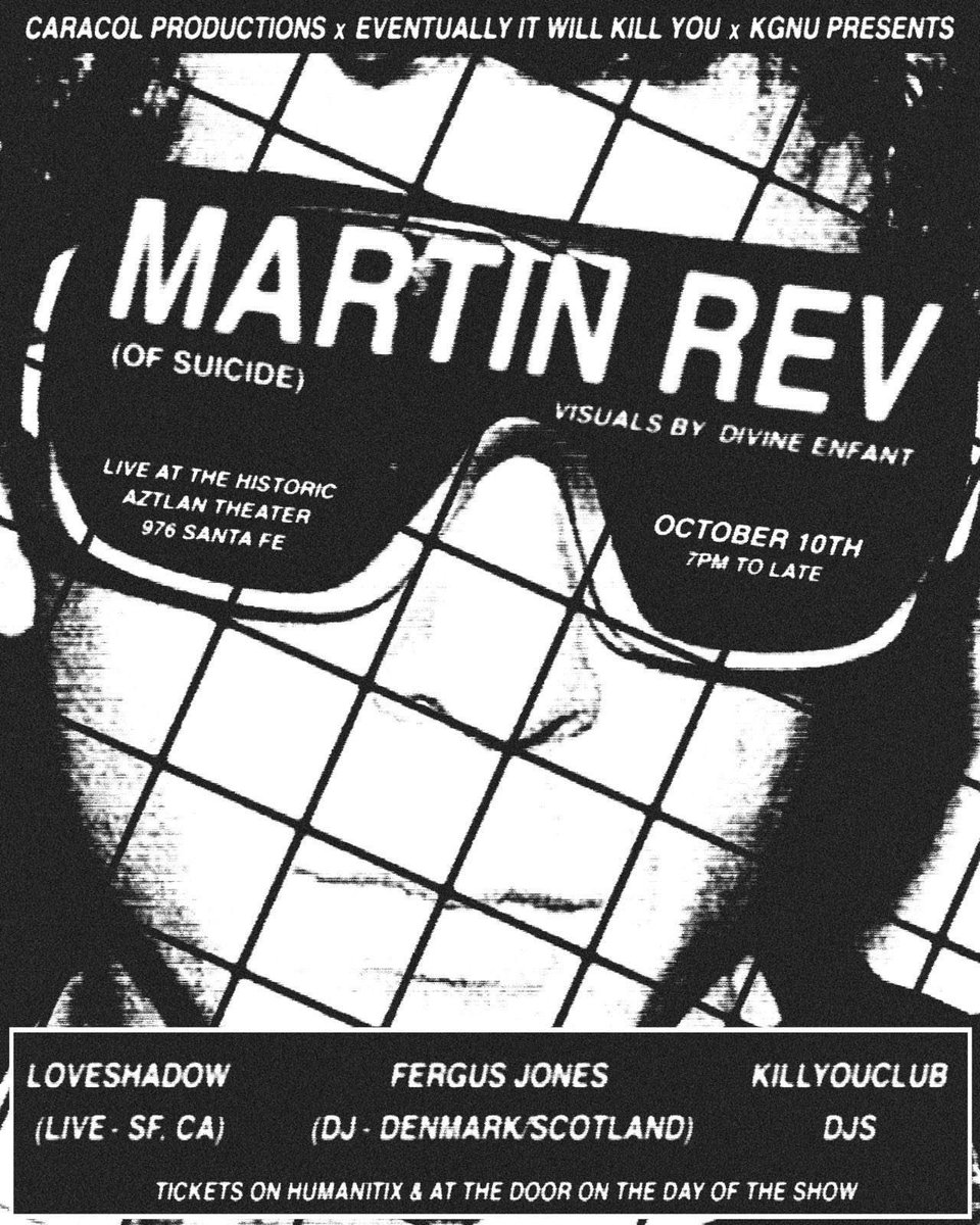 MARTIN REV PERFORMS LIVE IN DENVER, COLORADO AT AZTLAN THEATER ON OCTOBER 10, 2025. TICKETS NOW AVAILABLE ONLINE. 

events.humanitix.com/martin-rev-at-…

#MARTINREV
#PUNKMUSICMASS