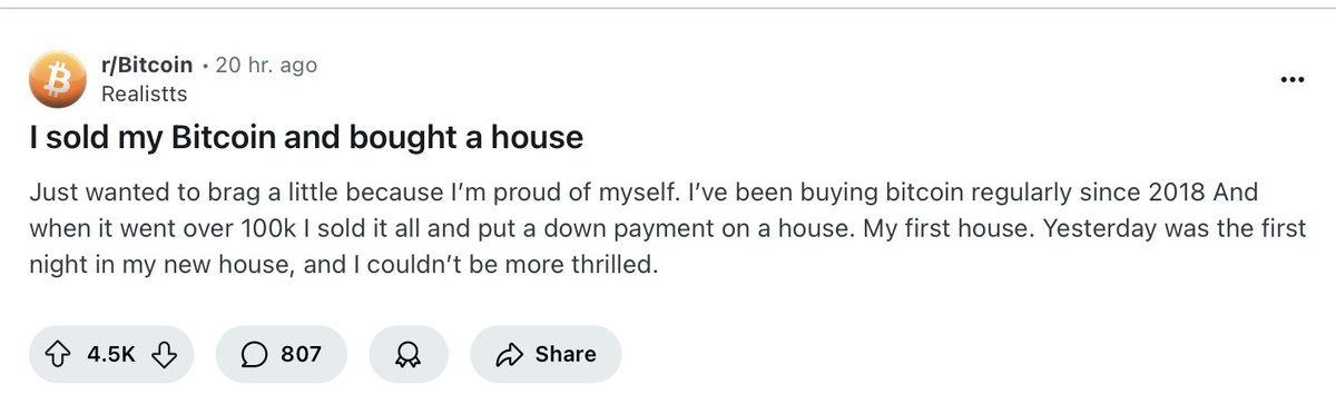 RobinSeyr's tweet image. &quot;I sold all my BTC and bought a house&quot;

-&amp;gt; An absolutely horrible financial decision, but amazing for the family building. 

What are you guys thinking?