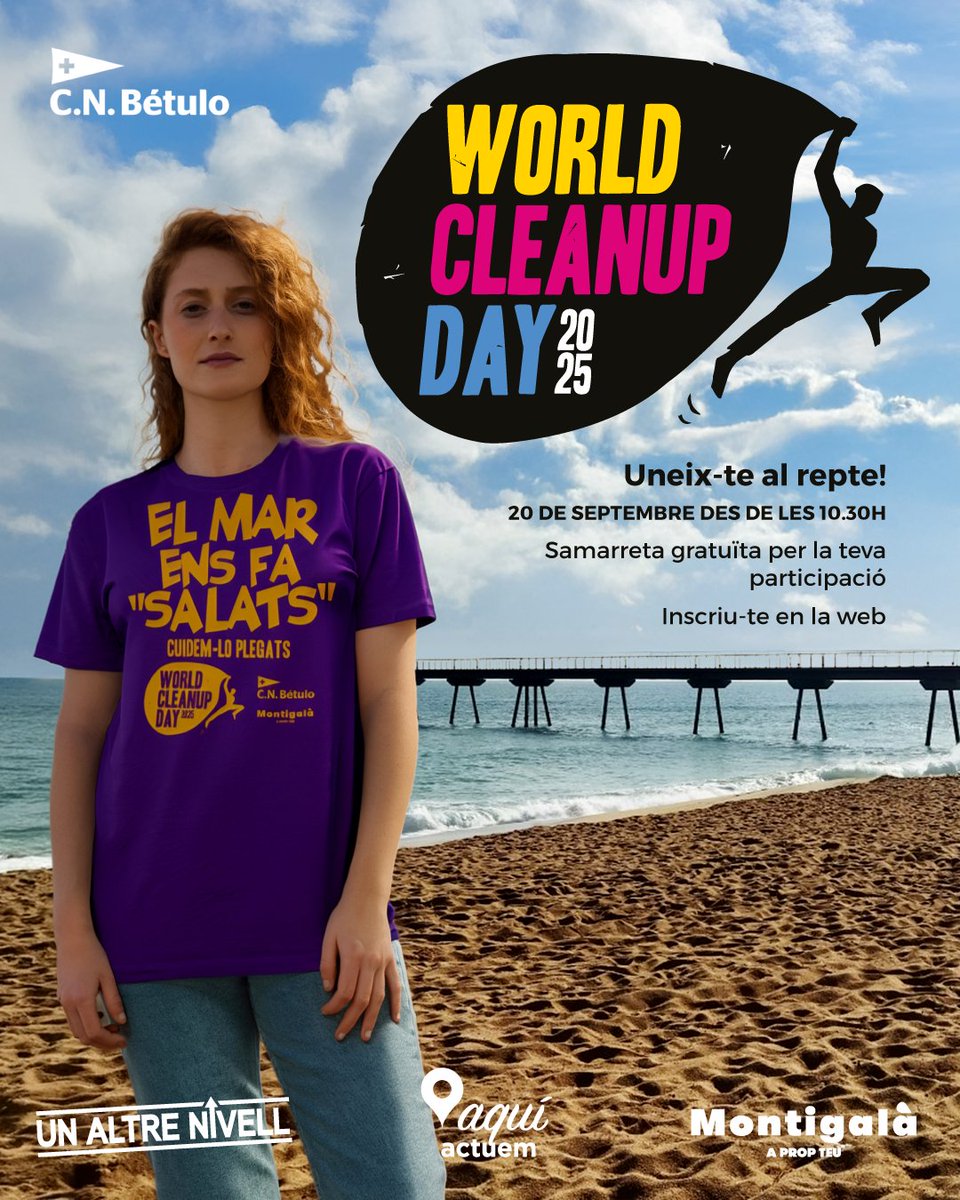 DiarideBadalona's tweet image. Ja us podeu inscriure per participar el proper dissabte 20 en el World Cleanup Day impulsat a #Badalona pel C.C. Montigalà i el Club Nàutic Betulo, per conscienciar la població de mantenir net el planeta a través de la cura dels espais de la teva ciutat  @CleanupSpain @CNBetulo