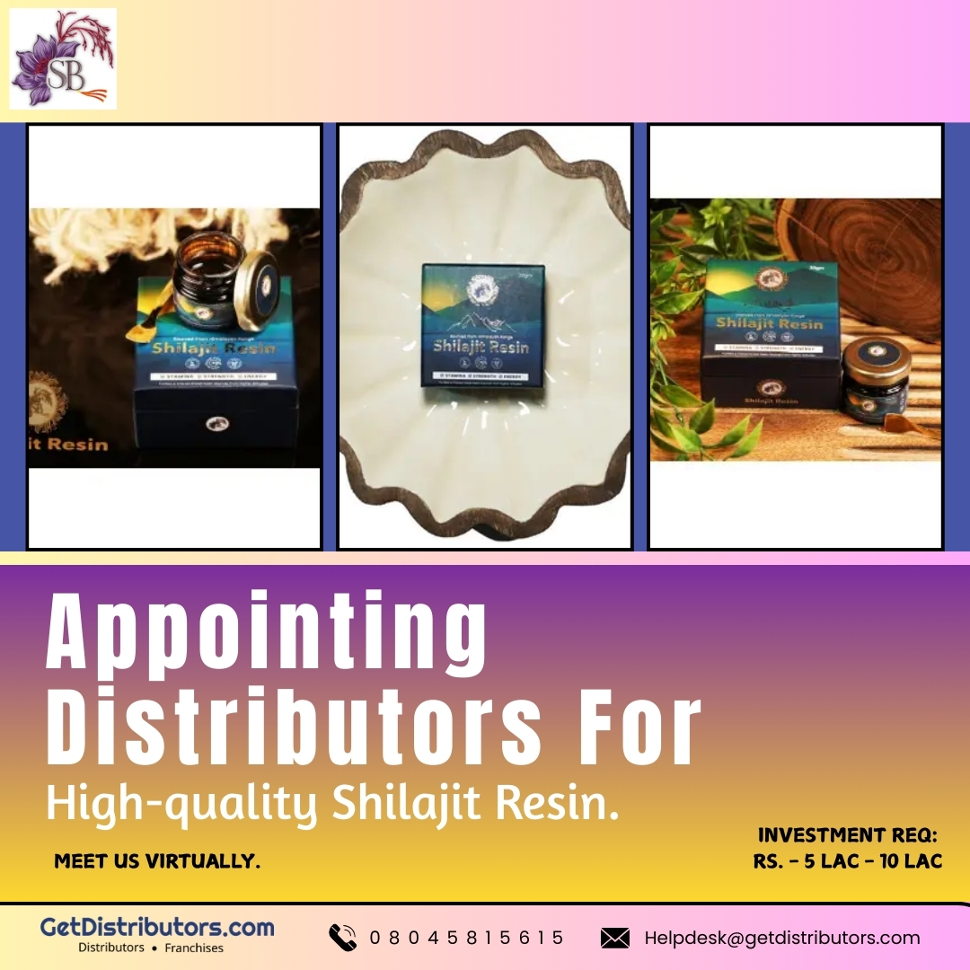 getdistributors's tweet image. Appointing Distributors for high-quality Shilajit Resin.
Meet us Virtually.
Brand 👉 #SaffronBloomm
Details 👉  getdistributors.com/tiny/TNwY40LyYK
★Investment Needed : ₹ 50 k - 1 Lac
✓Hurry to take #Distributorship !
Share your contact details.
#Shilajit #Resin  #Dealers #Wholesalers