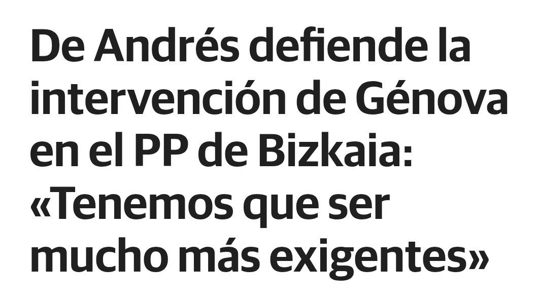 Intervienen desde Madrid el PP de Bizkaia, purgando a la Presidenta e imponiendo una gestora. Los medios ni lo mencionan; los que sí, hablan de mejorar la organización.
¿Os imagináis si fuera otro partido? Los medios de este país ni disimulan
