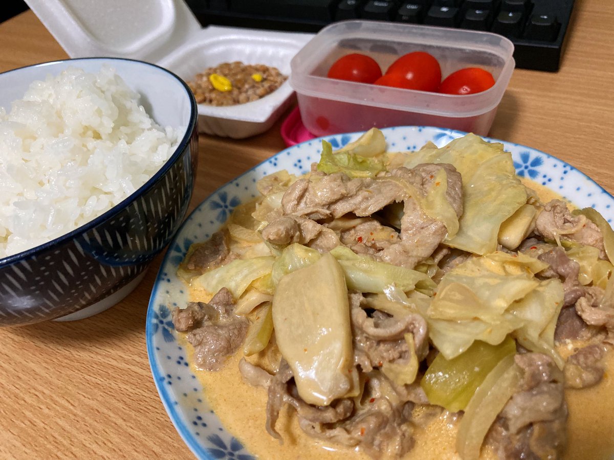 豚肉とキャベツのマヨ醤油豆板醤炒め