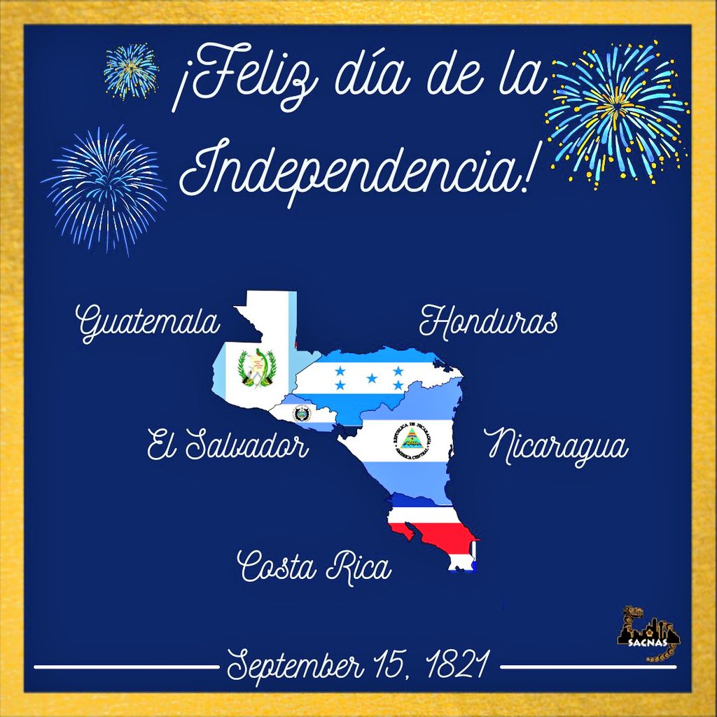 Feliz Día de la Independencia!

Today marks the 204th Independence Day for the 5 original provinces of Central America - Guatemala, El Salvador, Honduras, Nicaragua &amp; Costa Rica - &amp; I can't wait to get back!

#CentralAmerica #VisitCentralAmerica
#DíadelaIndependencia