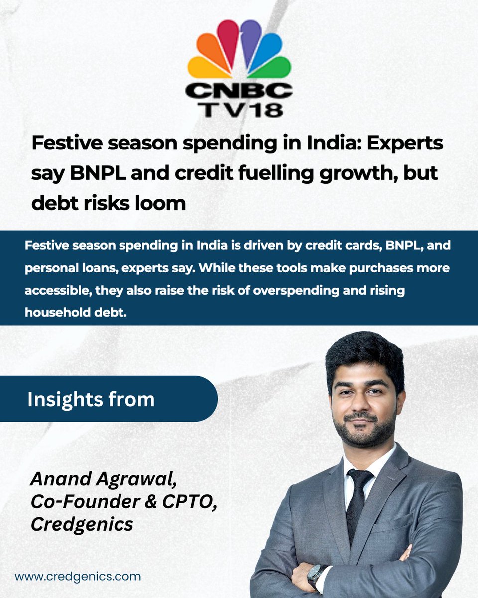In a feature by <a href="/CNBCTV18News/">CNBC-TV18</a>, <a href="/AnandAgrawal_/">Anand Agrawal</a>, Co-Founder &amp; CPTO, Credgenics, shared an insight: “Planned purchases can yield genuine savings, but impulsive buyers often spend beyond their means, increasing the risk of debt.”

Read the article: cnbctv18.com/personal-finan…

#bnpl