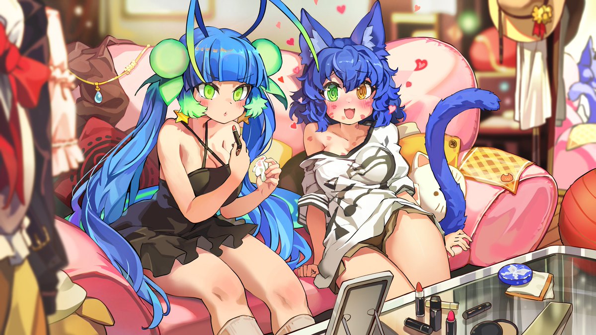 色々な口紅を試しているワンシーンをリクエストいただきました。Thank you!!💄