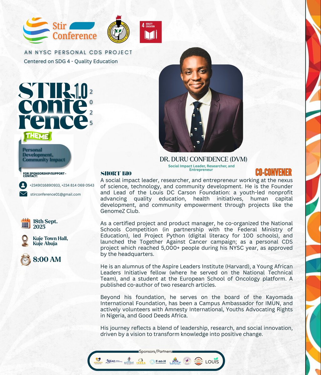 ldccfoundation's tweet photo. It's 3 days away to STIR CONFERENCE, 2025!

On the 18th, Sept, 2025 we'll be hitting the rural area of Kuje. One platform, inspiring conversations!
Join us.

#Stir #Conference #communitydevelopment #youthengagement https://t.co/sINbn2MbkH