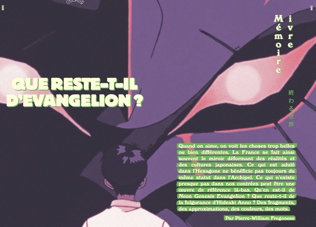 J'ai le plaisir de contribuer au dossier principal, en compagnie de la talentueuse <a href="/Morolian/">Morolian</a> ! De mon côté, je me suis intéressé à la question : Que reste-t-il d'Evangelion ? Non pas d'une perspective occidentale, mais du point de vue japonais.