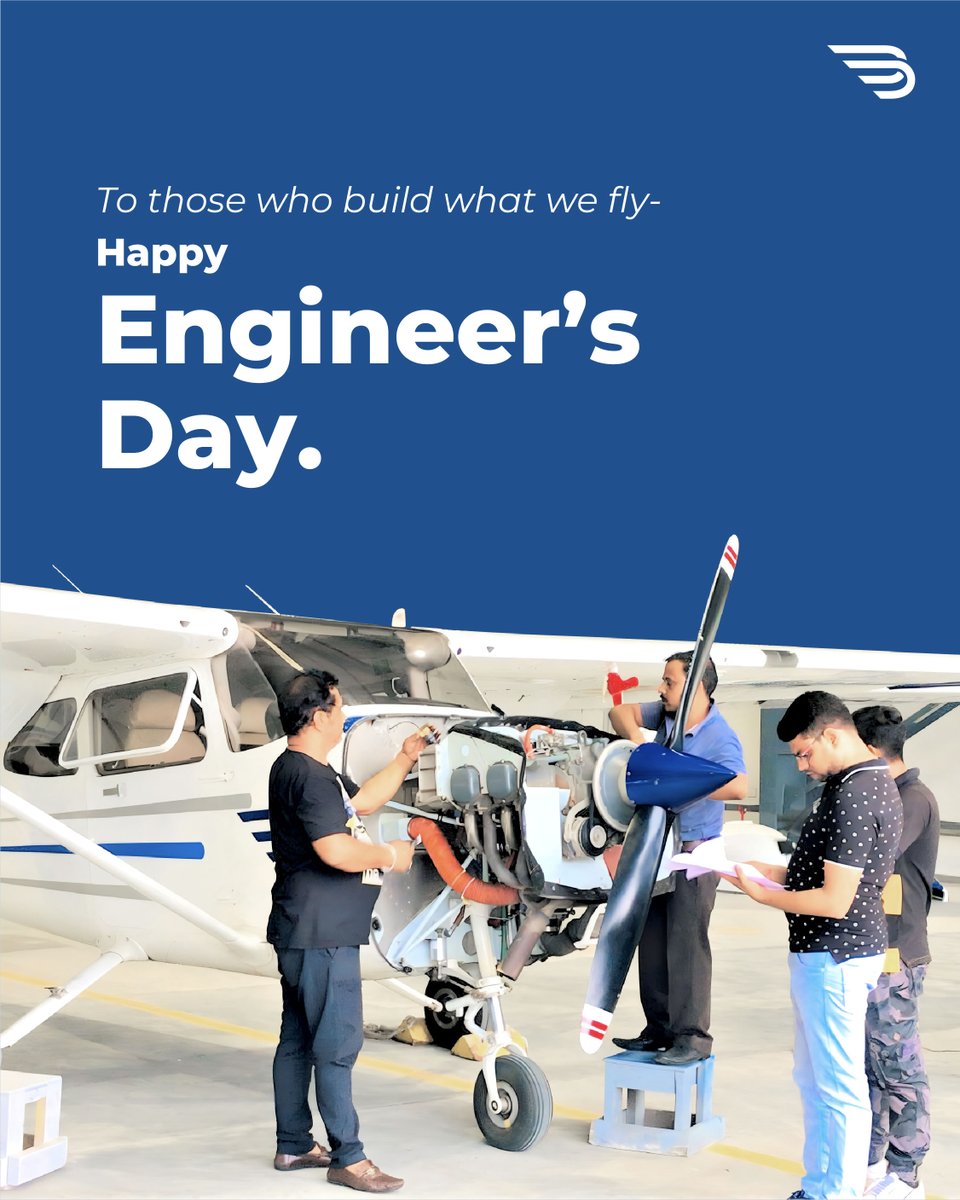 BlueRayAviation's tweet image. Every safe flight begins long before take-off.

On this Engineer’s Day, we at #BlueRayAviation salute the engineers whose dedication keeps aviation moving forward.

Your work builds the foundation for every pilot we train. Thank you.

#EngineersDay #AviationEngineering