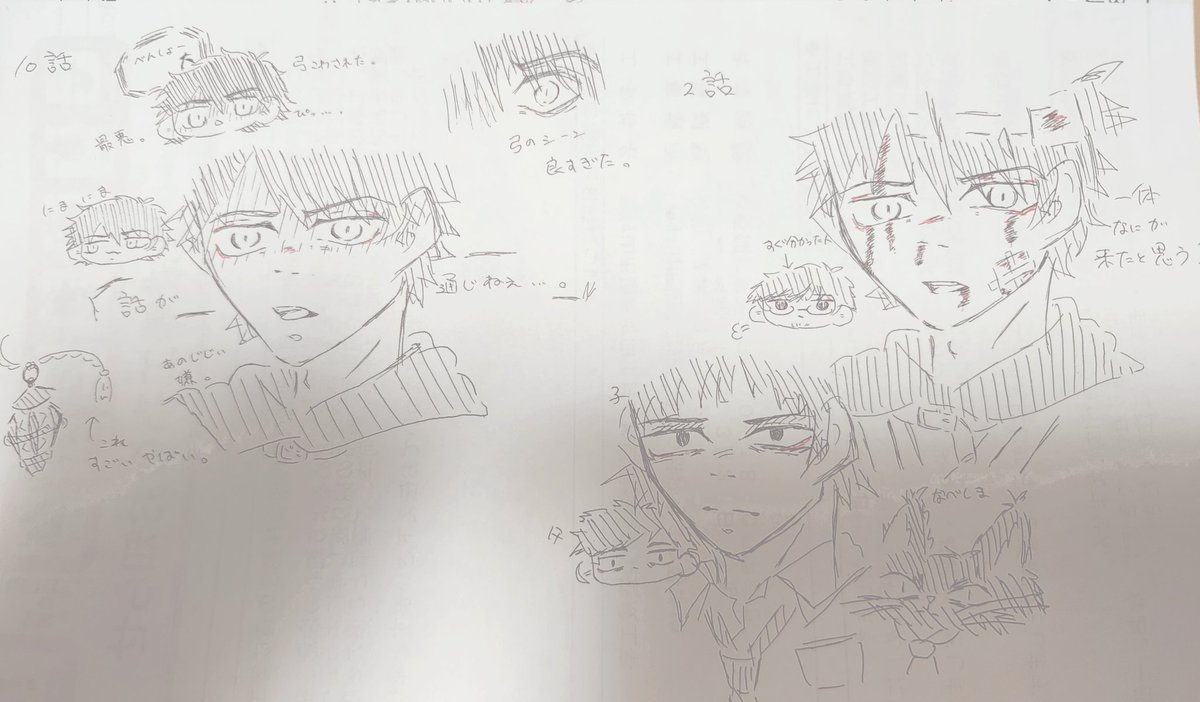 Akc_akihacya's tweet image. 今日見た11話と2話の総括(ボールペン1発描き)
1発描きあんまりしないけどとても楽しい 
 #Akc_irasto