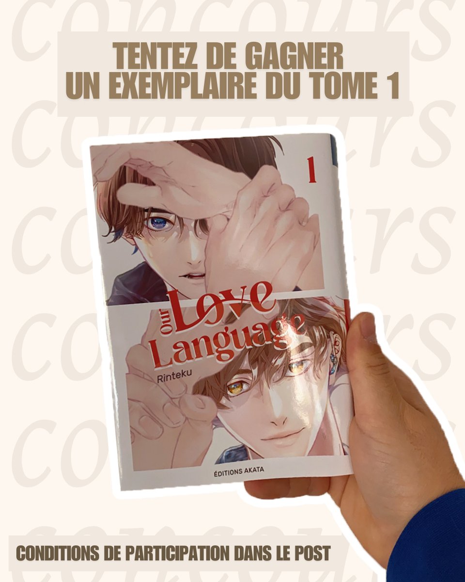 AKATAmanga's tweet photo. 🏆 CONCOURS 🏆
Pour célébrer la sortie du tome 1 d'"Our Love Language" de Rinteku, nous mettons en jeu 3 exemplaires à gagner ! ✨

Pour participer :
👉 Suivre @akatamanga
👉 Liker la publication
👉 Retweeter

Tirage au sort le 22 septembre !
Bonne chance 🍀 https://t.co/cIDhfi74la