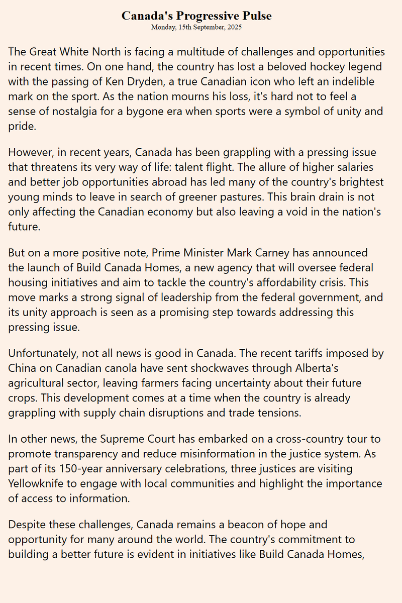 canada_uplift's tweet photo. . "Shining a light on Canada's bright spots! #CanadaPositiveNews #ProgressiveCanada https://t.co/PuN6JDtzEo