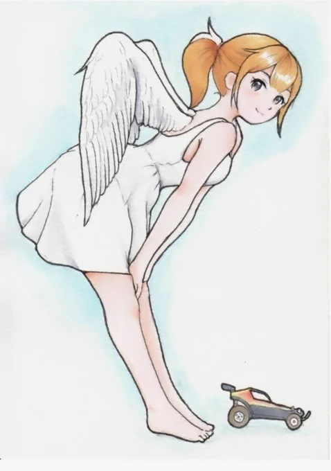 #夏が終わりそうだし今年描いた白ワンピを貼ろう 描いていた!えらい!