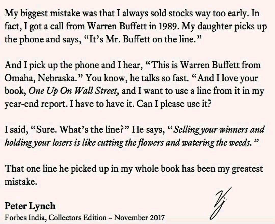 QCompounding's tweet image. Peter Lynch's conversation with Warren Buffett