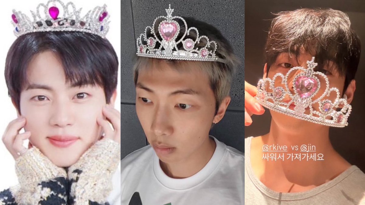 seokjinbit's tweet photo. THE KIM LINE FIGHTING FOR THE PRINCESS TITLE AND TIARA IM SCREAMING https://t.co/fC8GWG1ddj