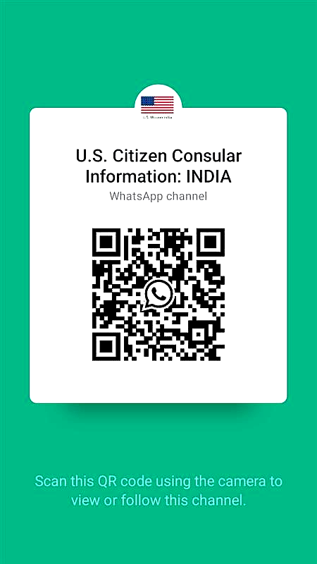 USAndMumbai's tweet photo. Stay Connected, Stay Informed! U.S. Embassy alerts for U.S. citizens are now available on WhatsApp! 🌍✈️
U.S. citizens in India can now get alerts from the U.S. Embassy via WhatsApp, alongside STEP email notifications. Click the QR code to follow our WhatsApp Channel. You can unfollow any time. Stay informed wherever you are!