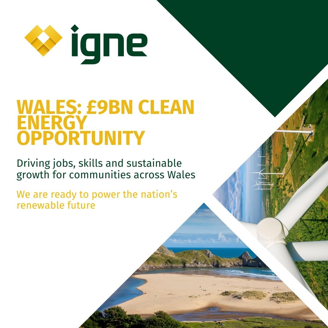 Wales has a £9bn renewable energy opportunity.
Igne is ready to help make it real. Already the go-to partner for renewables in Scotland, we’re bringing the same expertise, passion &amp; integrity to Wales – from our Presteigne base.

#Wales #Renewables #NetZero #Igne