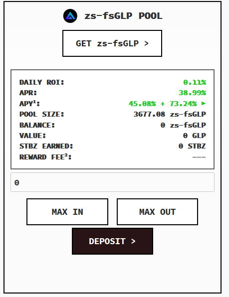 In about 24 hours, the zs-GLP pool will be deactivated on Stabilize and no longer receive STBZ emissions. Please withdraw your funds from the pool and redeem for underlying GLP from the deprecated strategy, to claim leftover amounts on <a href="/GMX_IO/">GMX 🫐</a> directly:

v1.app.gmx.io/#/sell_glp