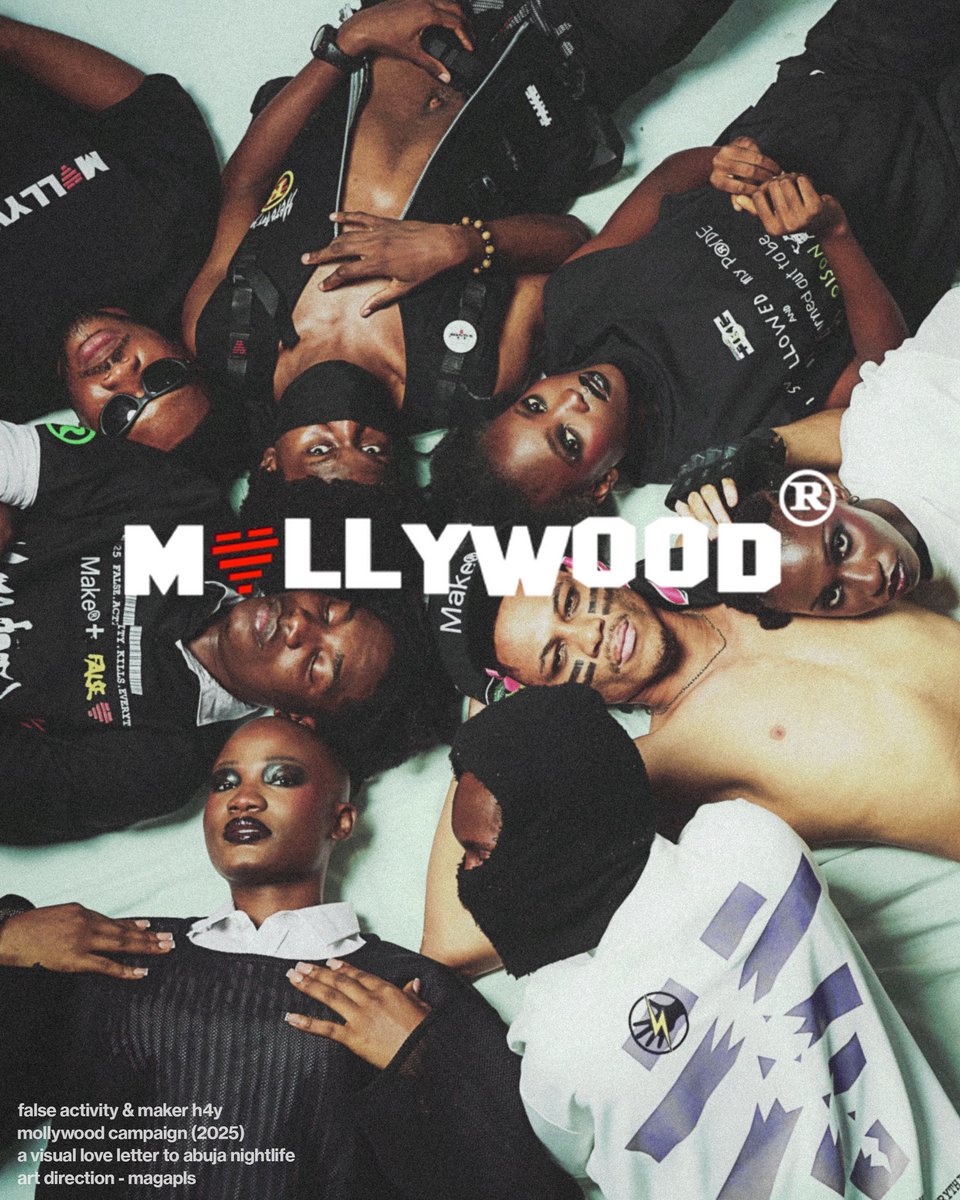 23ENT_'s tweet image. MOLLYWOOD  (2025)

A FALSE ACTIVITY AND MAKER H4Y JOINT COLLECTION.
A VISUAL LOVE LETTER TO ABUJA NIGHTLIFE.

ART DIRECTION BY @magapls_ 
📸 : YANGA