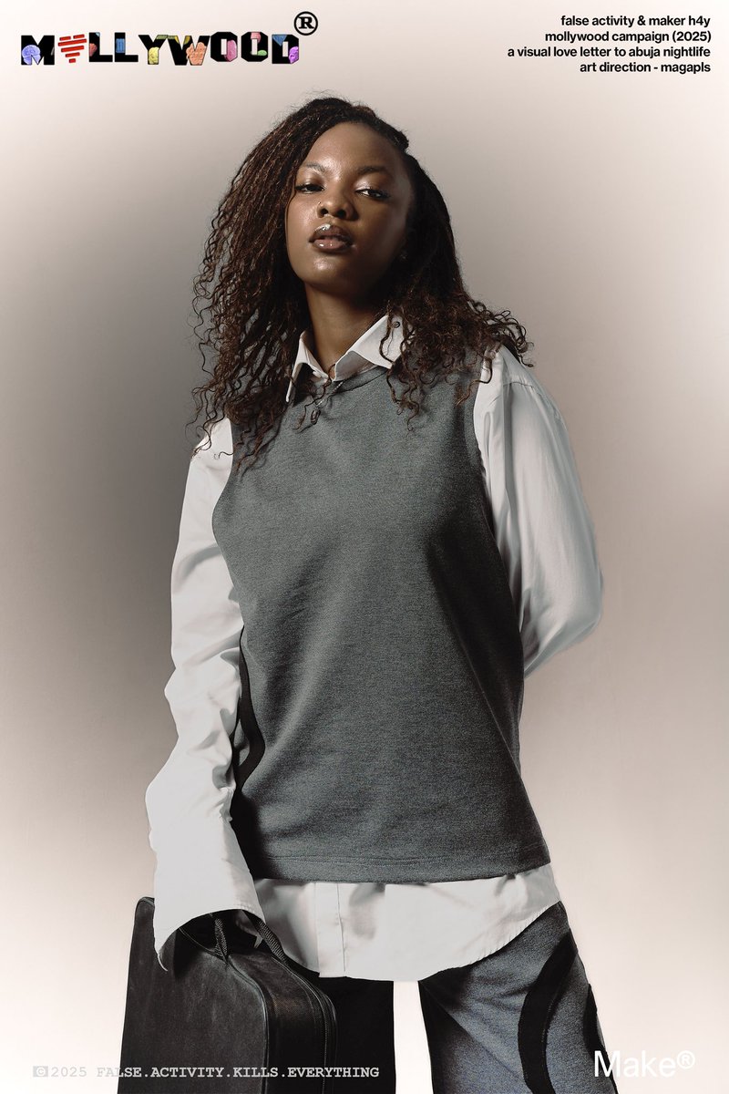 23ENT_'s tweet image. MOLLYWOOD  (2025)

A FALSE ACTIVITY AND MAKER H4Y JOINT COLLECTION.
A VISUAL LOVE LETTER TO ABUJA NIGHTLIFE.

ART DIRECTION BY @magapls_ 
📸 : YANGA