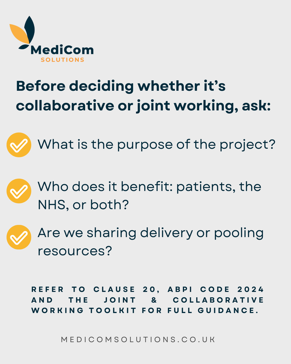 MediComSolution's tweet photo. Why not check out our latest 'Learning Bite' on differences between collaborative working and joint working?

If you find this post helpful, don't forget to like and share.

#ABPI #CollaborativeWorking #LearningBites