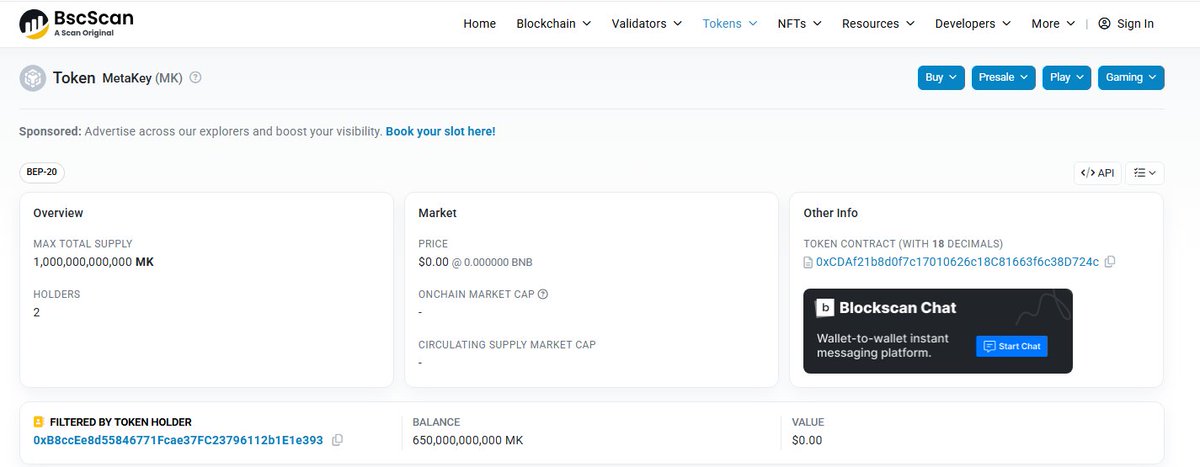 MetaKeySwap's tweet image. 🚀 MK Token Holder 2 is still only the team!
No one else has it yet.
BNB went 60× in its first year – MK could too!
🎯 Goal: 10,000 holders by 2025!
#Crypto #MKToken #BNB