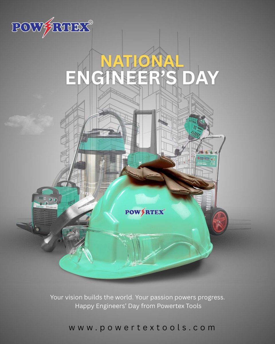 Powertex_tools's tweet image. Happy National Engineer’s Day! 

On this National Engineer’s Day, we honour the dedication, innovation, and hard work of every engineer who transforms challenges into achievements. 
.
.
#EngineersDay #NationalEngineersDay #HappyEngineersDay #PowertexTools #EngineeringLife