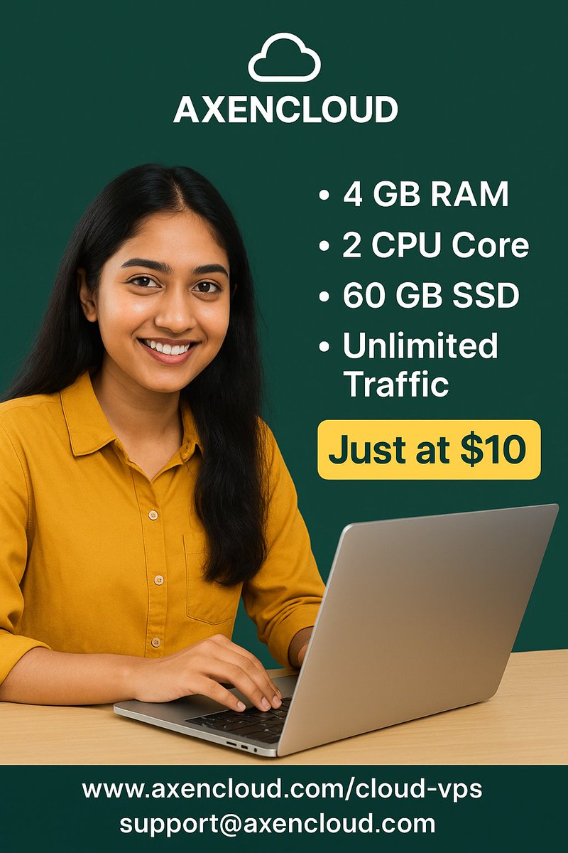 axencloud's tweet photo. 🚀 Powerful Cloud VPS at an Unbeatable Price!

💻 Specs You’ll Love:
✅ 4 GB RAM
✅ 2 CPU Cores
✅ 60 GB SSD Storage
✅ Unlimited Traffic
✨ Just at $10/month!
🌐 Visit: https://t.co/0Si3BRhIg1
📩 Contact Us: support@axencloud.com
🔥 High performance, low cost — perfect. https://t.co/hv3hXLBPtk