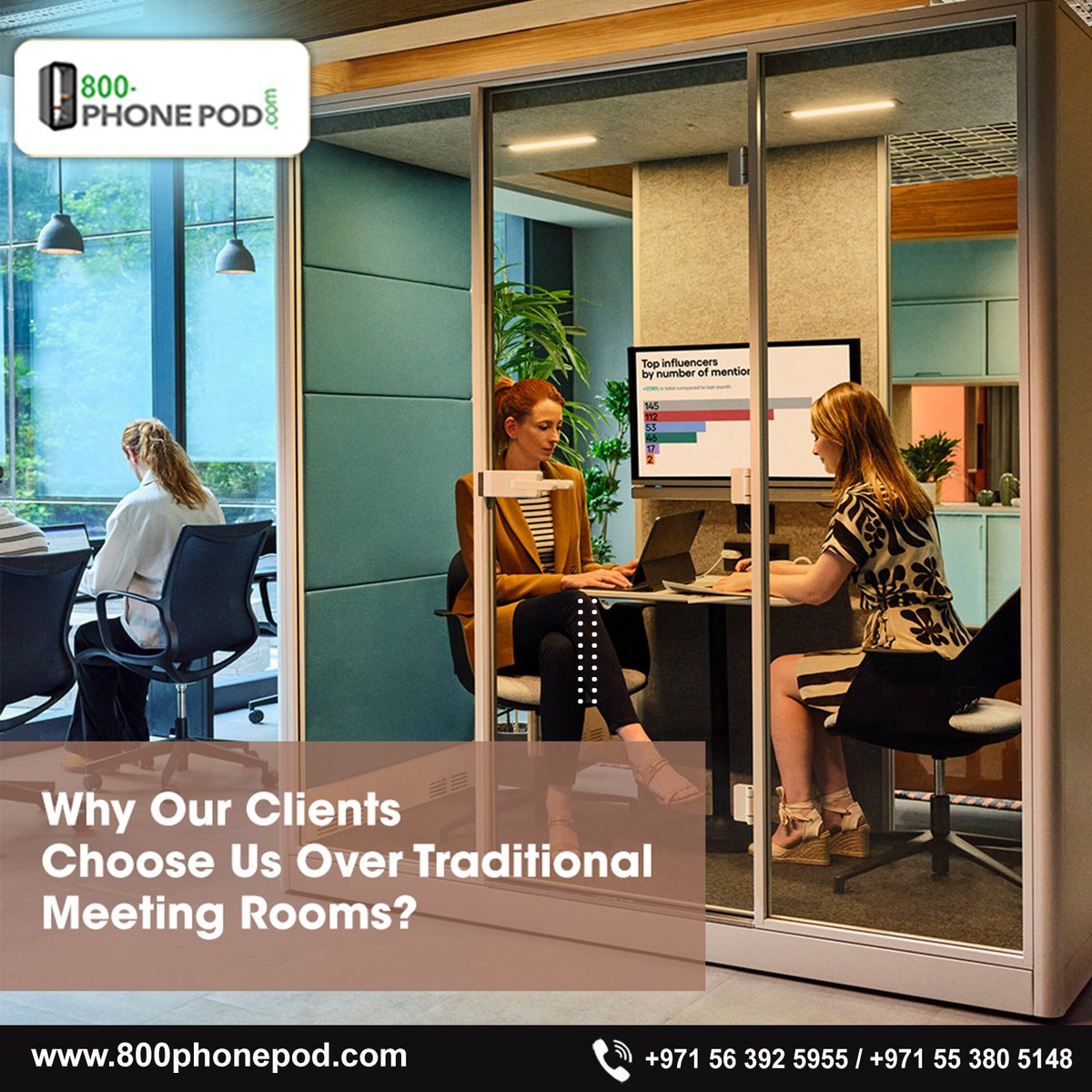 800Phonepod's tweet image. Why settle for noisy, crowded #meetingrooms when you can have a private, #soundproofpod? Our clients choose us for focus, flexibility &amp;amp; zero distractions! Upgrade your #workspace today.
Book your #SilentPod now! 👉 800phonepod.com