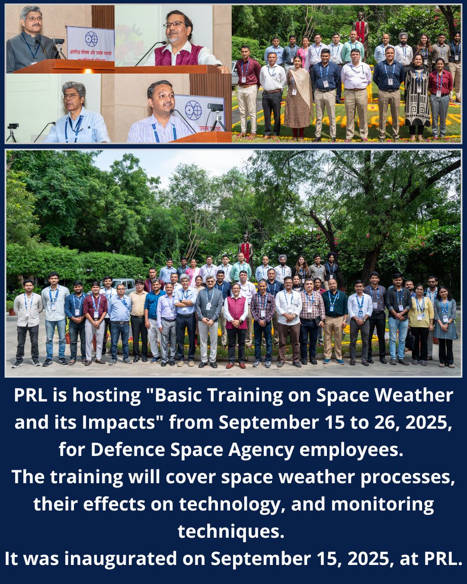 अंतरिक्ष मौसम और उसके प्रभावों पर बुनियादी प्रशिक्षण" का उद्घाटन (15/सितम्बर/2025) 
Inauguration of "Basic Training on Space Weather and its Effects (15/September/2025)