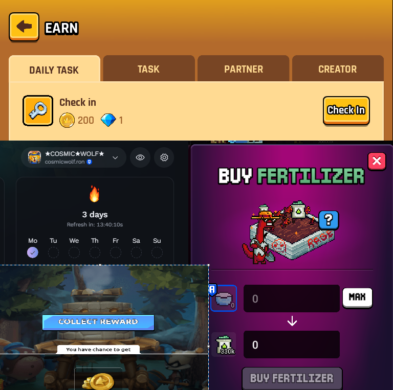 CosmicKongz's tweet photo. 🚨My Daily Routine on @Ronin_Network
Daily Log in on @pixilandsocial
Burning daily $Rice at @AngryDynomites
Collecting Dailies at @playwildforest
And of course daily checking in on Ronin Profiles
#Ronin #RoninRoutine https://t.co/r9TigL8Hzy