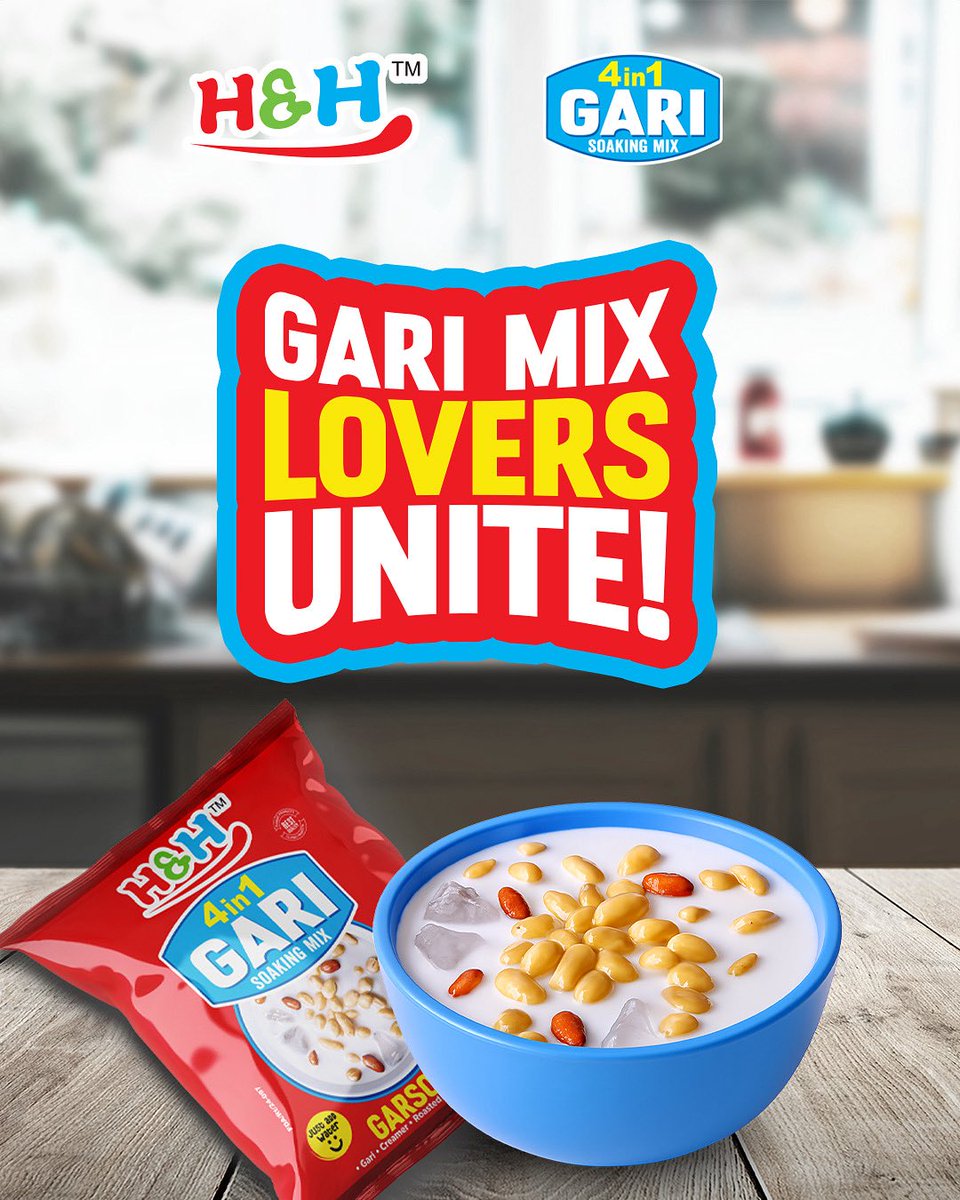 hnh_garimix's tweet photo. Some call it soaking, we call it happiness in a bowl.Join the Gari Mix gang today. #GariMixLoversUnite”
#H&HGari #SoyaGari
#HH #handh #h&hgariMix #handhGariMix #handhGariSoak #gariMix https://t.co/9Tji1XQp19