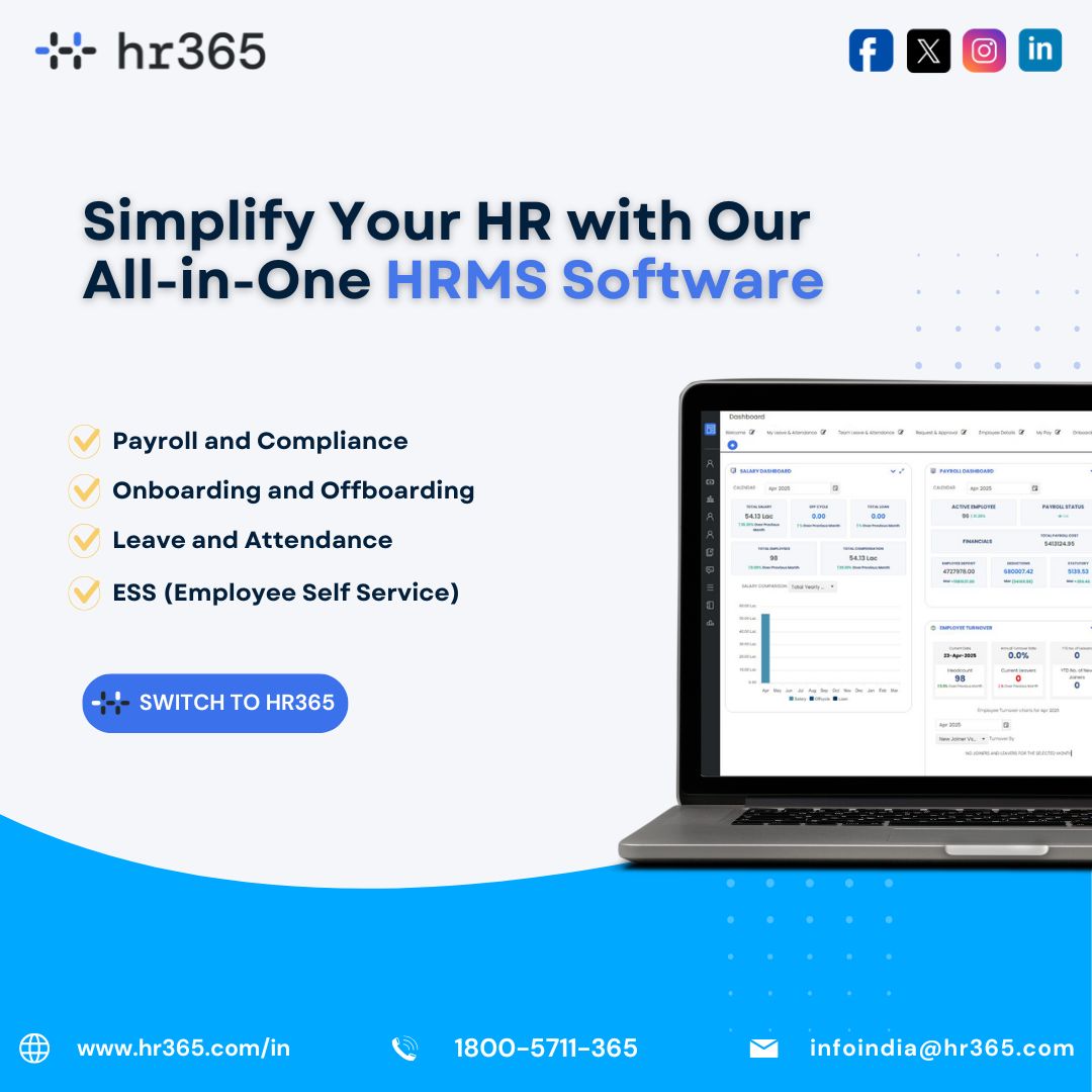 Hr365India's tweet image. Simplify HR with payroll, attendance, and compliance in one system. Empower your workforce and boost productivity effortlessly.
hr365.com/in/hrms-softwa…
#HR365 #HRMSSoftware #HRSolutions #PayrollSoftware #HRMS #HRMSAutomationSoftware