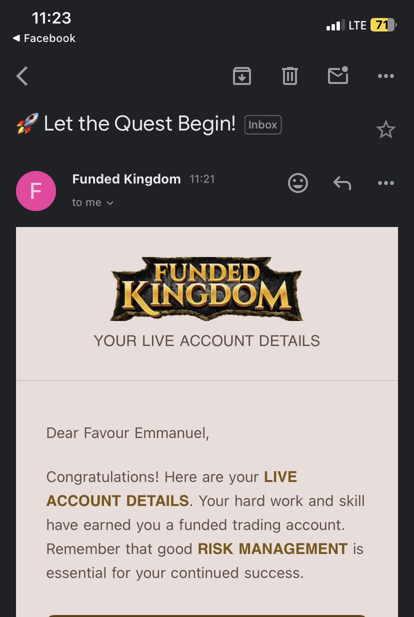 I just got Funded by <a href="/funded_kingdom/">Funded Kingdom</a> , 100k live Account….
Let’s get some payouts💪

You can go to their site and purchase an account which you can use and follow my signals so we can get to payout together.