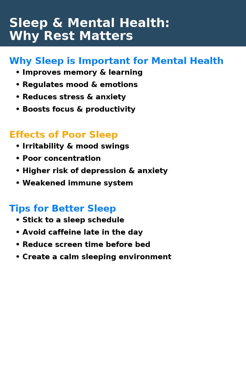 BasicMed533's tweet photo. Sleep &amp; Mental  health

🌙 Sleep &amp; Mental Health 🧠
Sleep is more than just “rest” — it’s fuel for your brain and mind. Without enough quality sleep, your mental health suffers deeply. https://t.co/fb0dnQvUGU