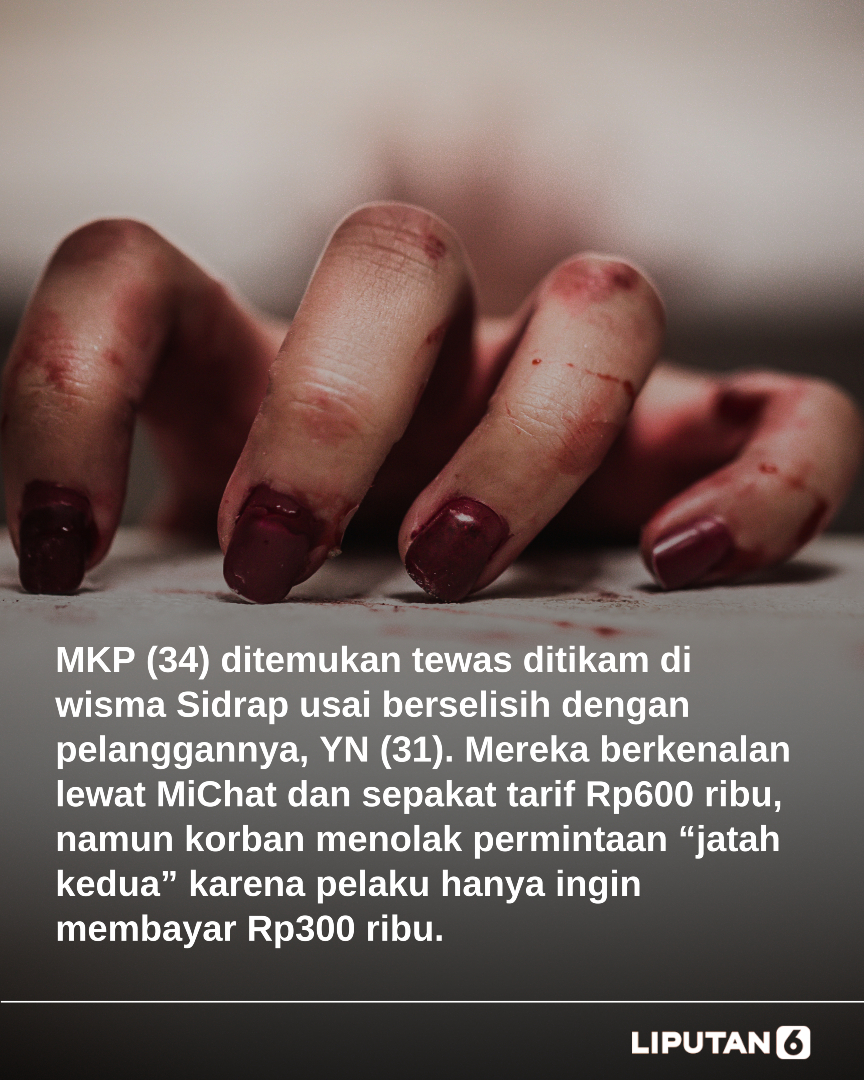 liputan6dotcom's tweet photo. Tragedi pembunuhan di Sidrap mengejutkan publik. Seorang PSK tewas ditikam pelanggannya hanya karena perselisihan soal bayaran. Pelaku kini ditangkap dan terancam hukuman berat, sementara sang suami yang ikut mengantar korban hanya diperiksa sebagai saksi.
#Sidrap #Pembunuhan #Lip6intrnrk